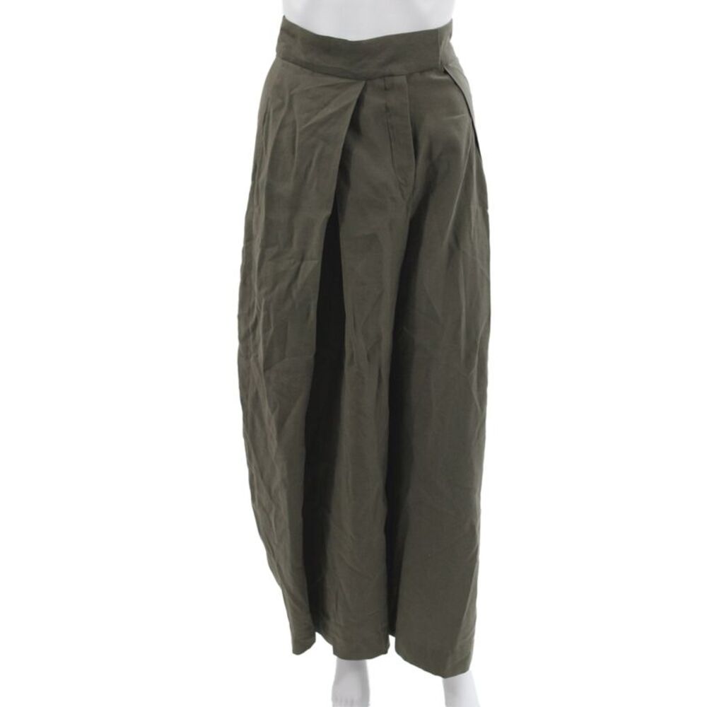Zara Womens Harem Pants Green Lyocell Zip 28in Inseam Size XS